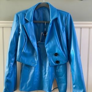 Electric Blue Skirt and Blazer Set